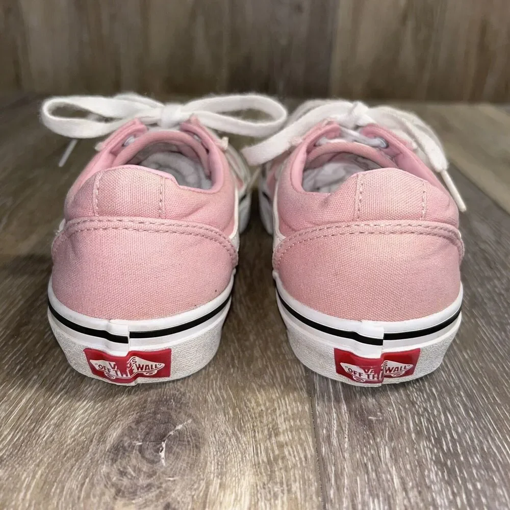 Vans Off The Wall Pink Canvas Sneaker Skate Shoes Youth Missy US Size 4 - 507698